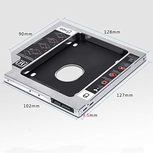 Universal 9.5mm SATA to SATA 2nd SSD HDD Hard Drive Caddy Case Adapter Tray Enclosure for Laptop CD/DVD-ROM Optical Bay