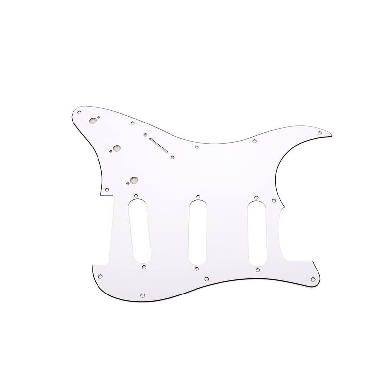 Alnicov Left Handed SSS 11 Hole Guitar Strat Pickguard for Stratocaster Guitar Replacement Parts,3Ply White