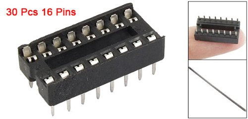 uxcell 30 Pcs 16 Pin 2.54mm DIP IC Socket Solder Type Adaptors