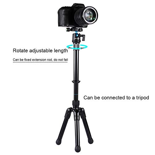 Electronics Mart Tripod Monopod Extension Rod for DSLR, SLR Cameras and Gimbal Metal Handheld Adjustable 3/8" 1/4'' Screw Size Mount Extension Rod