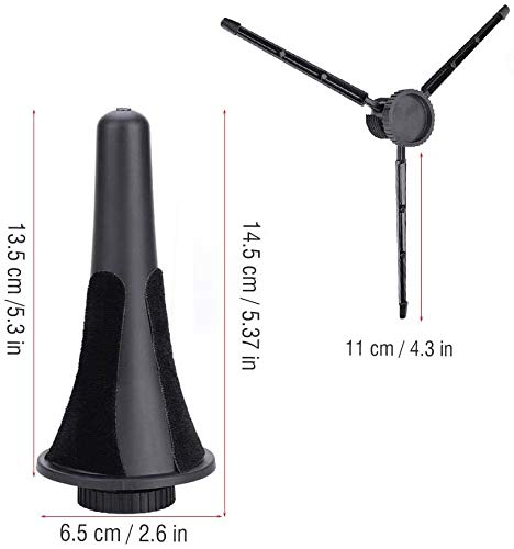 Portable Foldable ABS Trumpet Clarinet Oboe Stand Holder Metal Tripod Holder Stand Fits Inside Bell Black