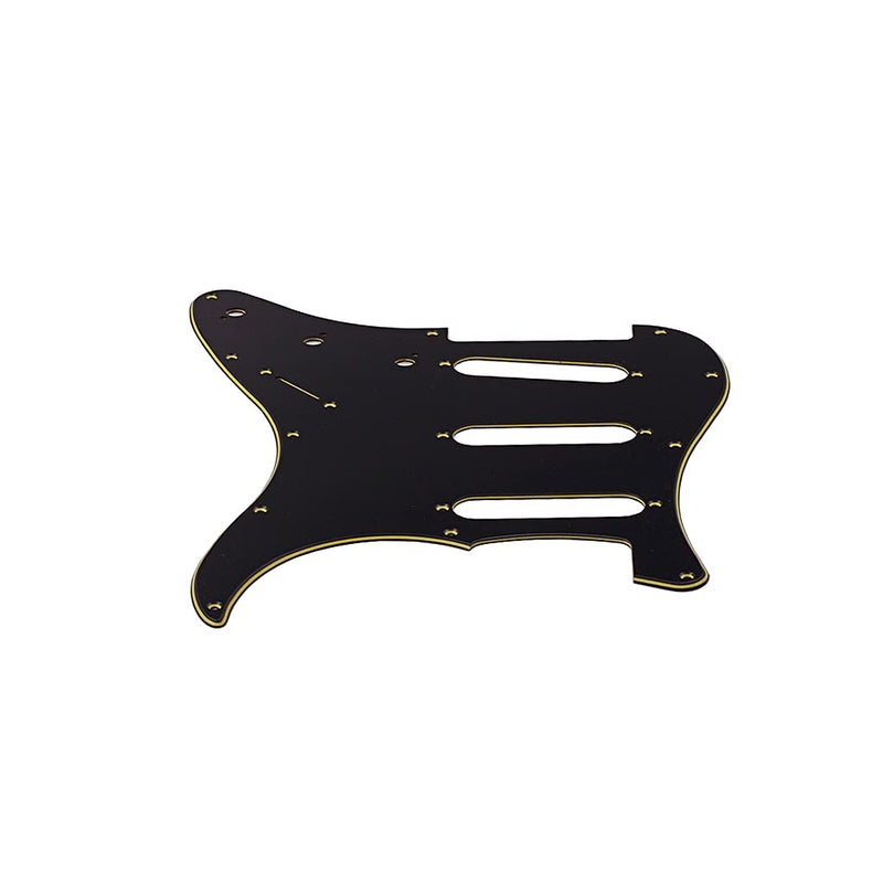 Alnicov SSS 11 Hole Strat Electric Guitar Pickguard for Standard Stratocaster Style Guitar Parts,3Ply Black