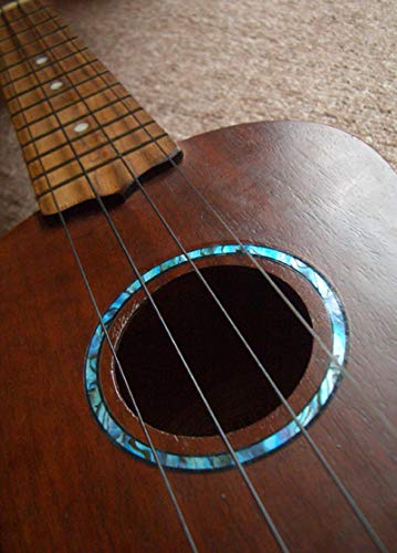 Inlay Sticker Decal for Soprano Ukuleles - Soundhole Rosette/Purfling - Abalone Blue