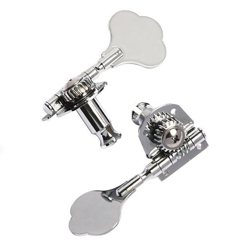 4PCS Bass Machine Heads Tuning Pegs Tuner Keys 1:24 Ratio 4R for JB PB Open Style Chrome By kmise
