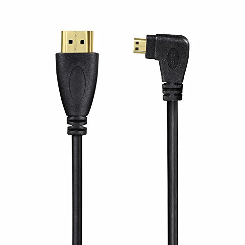 UCEC Left-Angled Micro HDMI to HDMI Male Cable Stretched Length for Cameras Left angled micro hdmi cable