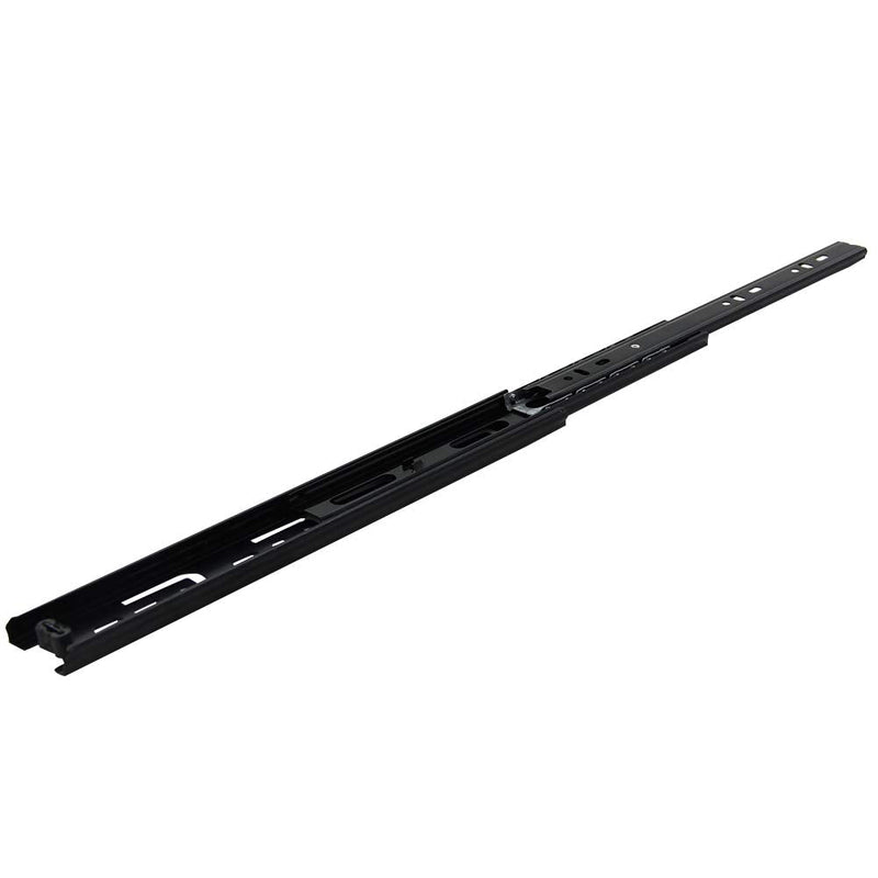 MroMax 12Inch Cold Rolled Steel Drawer Slides, Full Extension Ball Bearing Slide Track Rail 40mm Wide 100lb Capacity Black 1 Pair