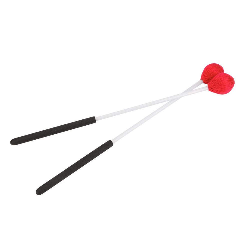 1 Pair Marimba Percussion Mallets Hard Yarn Head Marimba Malleta for Beginners Accessory(Red) Red