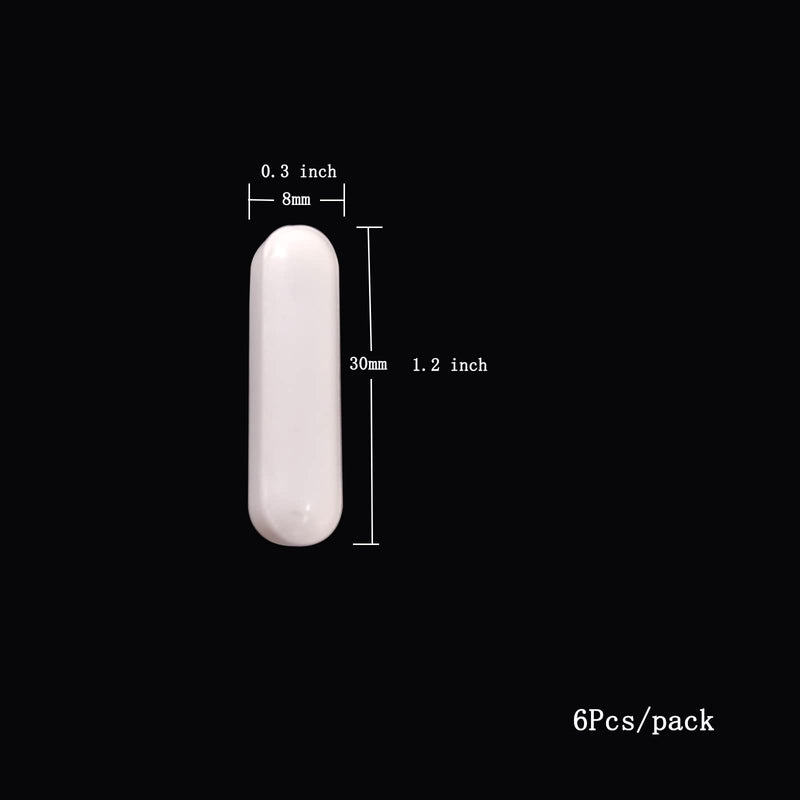 LABALPHA 6Pcs PTFE Magnetic Stirrer Mixer Stir Bar, Magnetic Stir Bar 30mm/1.18 inch