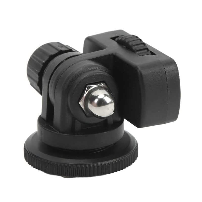Hot Shoe Adjustable Monitor Holder Mount 180 Degrees Adjustable Mini Ball Head with Cold Shoe Adapter 1/4in Screw for SLR Camera