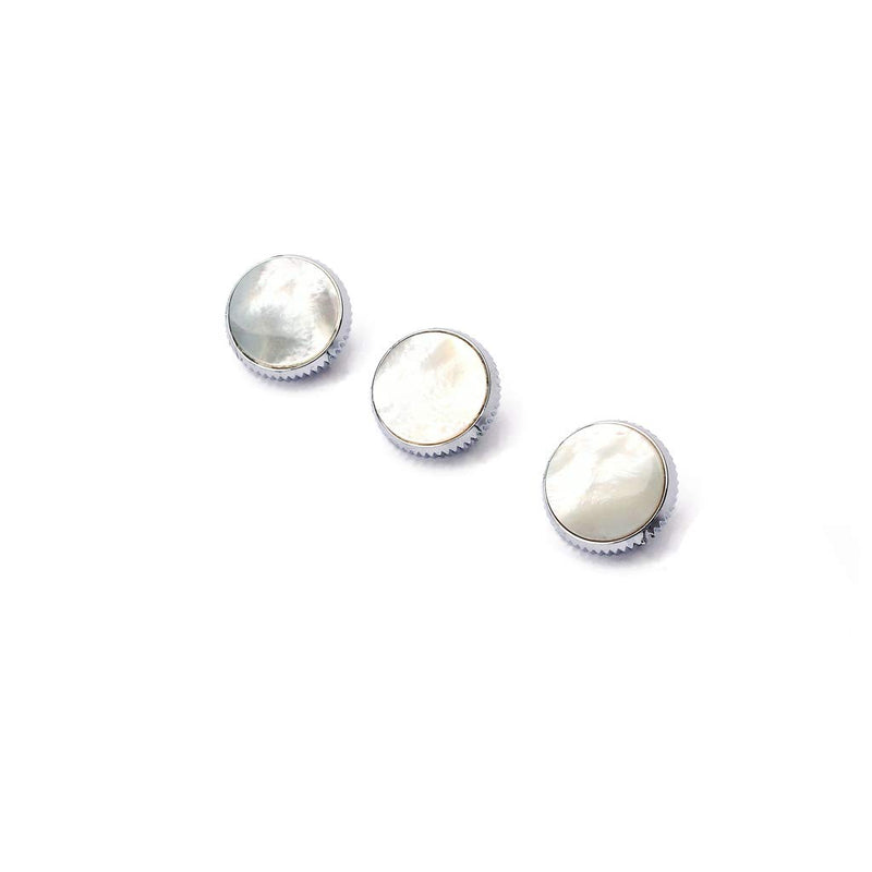 Alnicov White Shell Inlay Trumpet Finger Buttons Sliver for Trumpet Replacement 3pcs