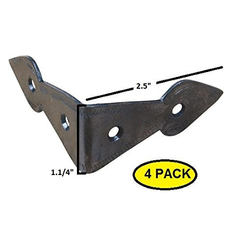 Set of 4, Hardware Surface-Mounted Chest/Trunk Corner/Box Corners, Natural Black Finish, Stamped Steel Construction, Edge Guard Box Table Cabinet Trunk Corner Protector, Decorative Corner Brackets Set of 4