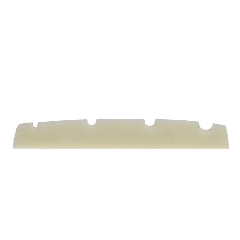 Musiclily Pro Urea Resin Plastic Slotted 42.3mm Precision Bass Nuts Flat Bottom for 4-string P Bass, Ivory(Set of 2)