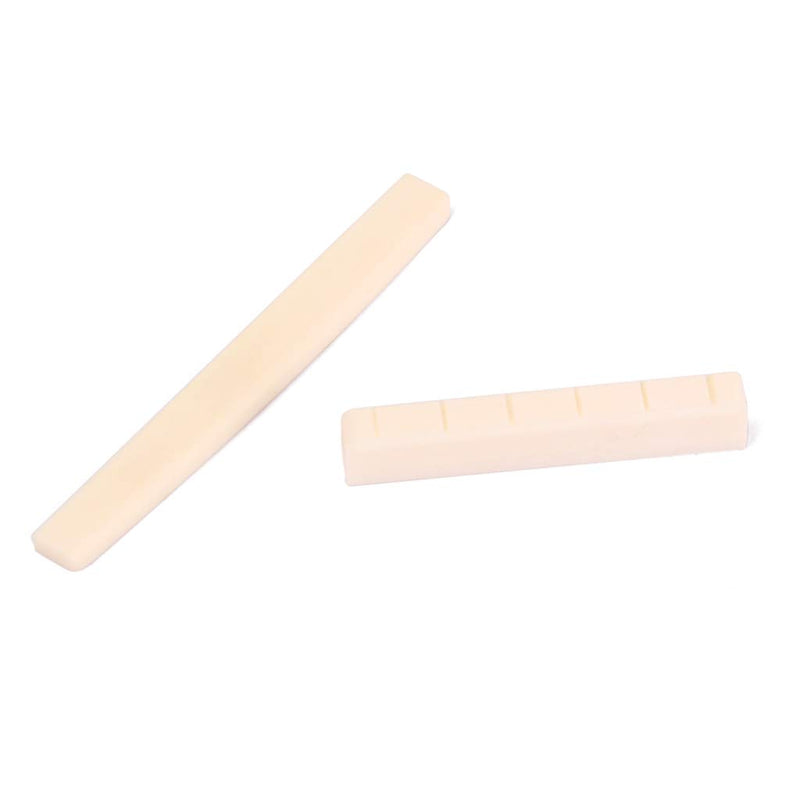 Alnicov Durable Buffalo Bone Bridge Nut Saddle for 6 String Acoustic Guitar Parts