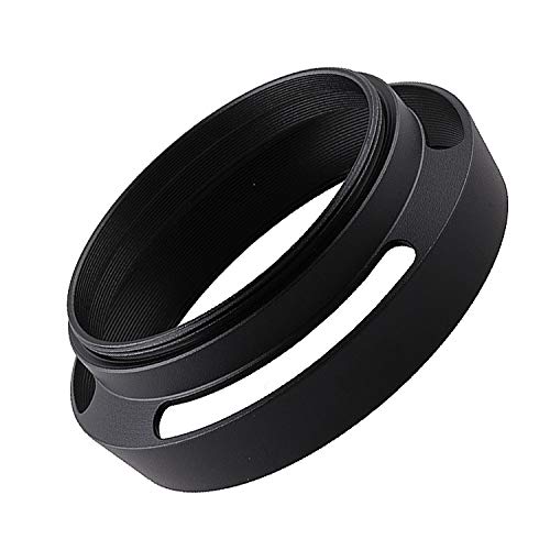 77mm Vented Curved Metal Lens Hood Compatible Fuji/Sony/Canon/Leica - Black Color