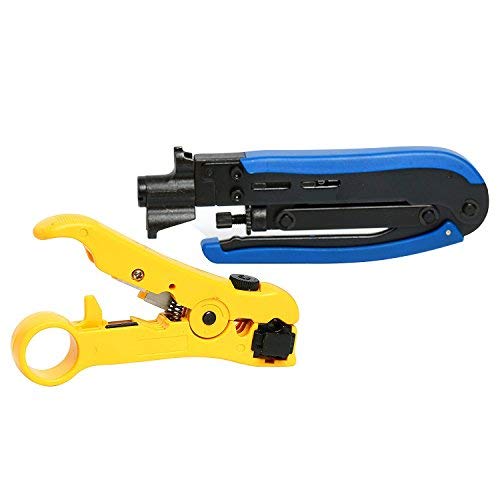 YaeTek RG59 RG6 RG11 Compression Tool Coax Coaxial Cable Crimper Stripper