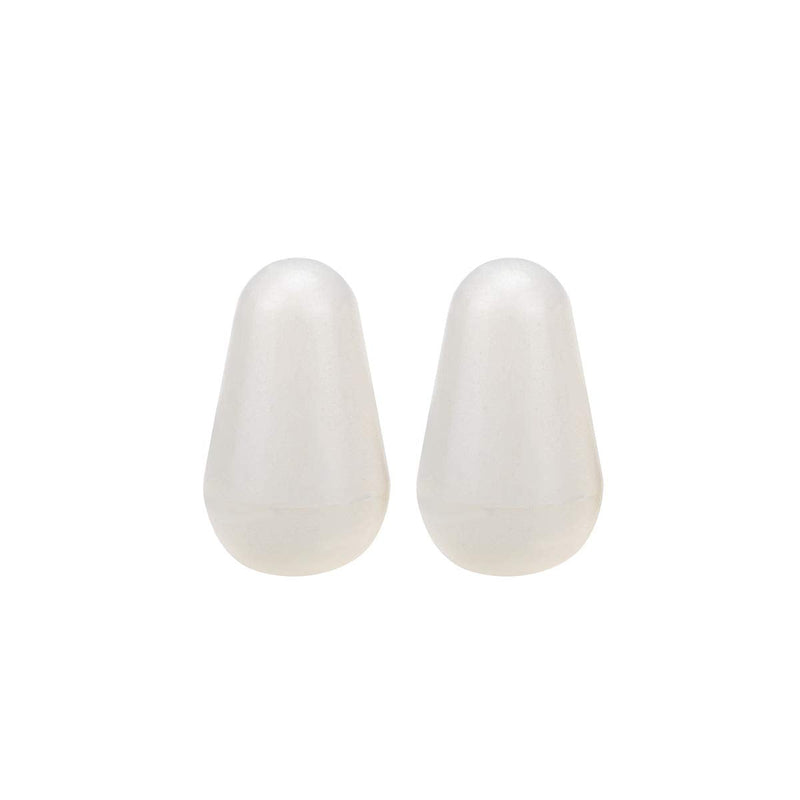 Musiclily Pro Inch Size Guitar 5-Way Switch Tips Stratocaster Lever Switch Knobs for USA Fender Strat/Tele/CRL, Aged White (Set of 2)