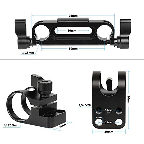 CAMVATE Aluminum Cheese Plate with 360 Degree Rotating 15mm Rail Blocks Clamp for IDX P-V2 V Mount Camera Plate - 2691