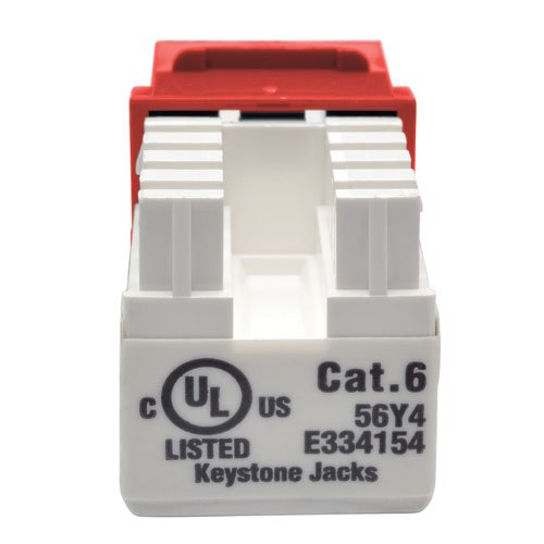 TRIPP LITE Cat6/Cat5e 110 Style Punch Down Keystone Jack RED TAA GSA (N238-001-RD)