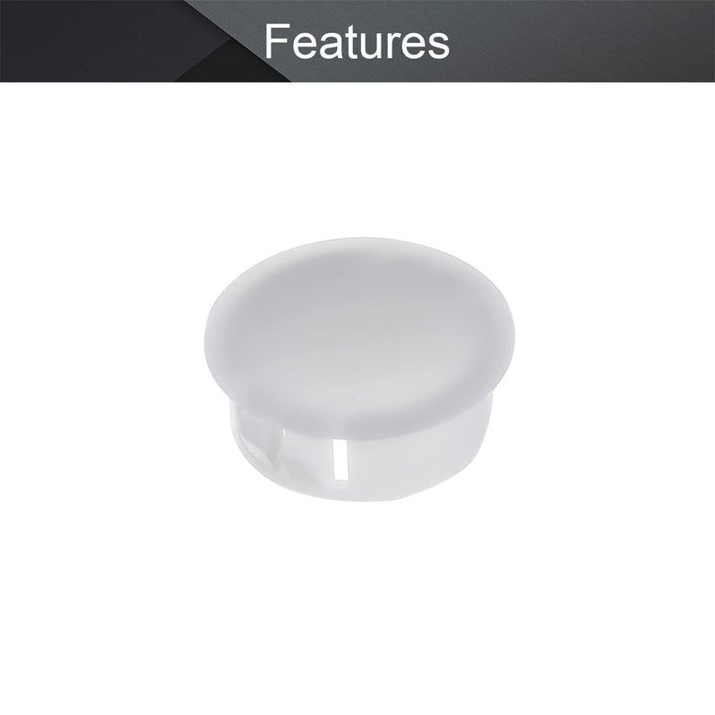 Fielect 50Pcs White Hole Plugs Plastic 25mm/1“ Round Snap Panel Locking Hole Plugs Cover Cable Snap Bushing, SKT-25