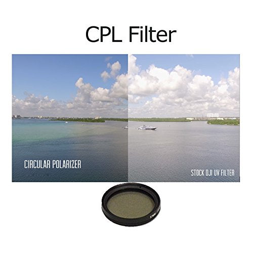 37MM Filter Kit for DJI Phantom 3 Series Drones. Kit Includes: CPL, ND4, ND8, UV, Lens Cap, Cap Keeper + eCostConnection Microfiber Cloth