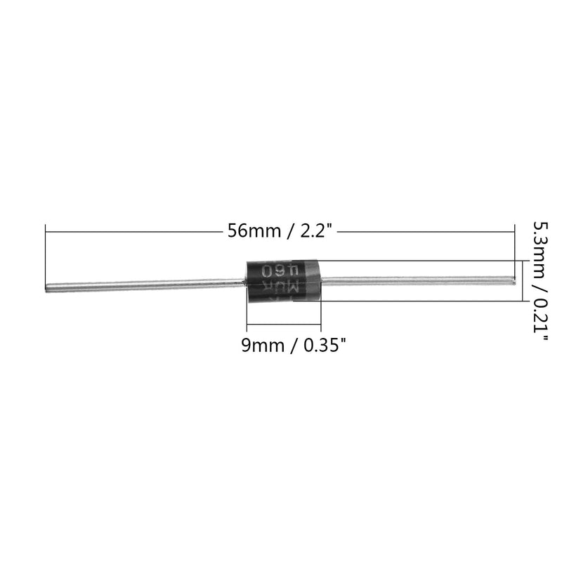 Fielect 20Pcs MUR460 Rectifier Diode 4A 600V Axial Electronic Silicon Diodes MUR460 ; 20pcs