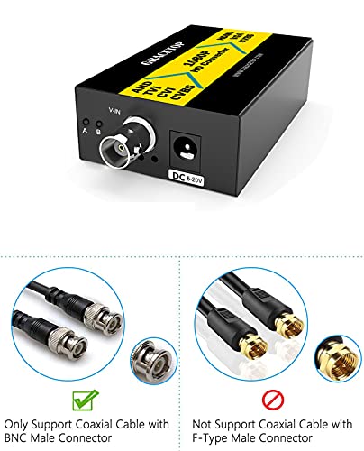 GRACETOP AHD to HDMI Converter, RCA to HDMI Converter 4-in-1 Composite CVBS TVI CVI AHD to HDMI VGA CVBS BNC Converter Support 720P/1080P/3MP/4MP for Monitor HDTV DVRs