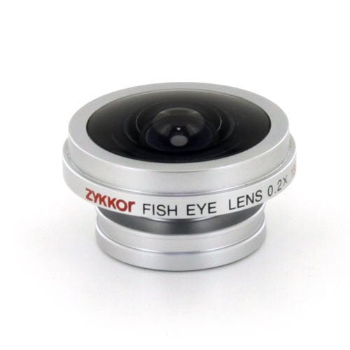 Zykkor Magnetic Lens (Silver) Fish Eye 0.2X Wide Angle 180 Degrees Professional High Def for Flip, Ultra Flip, Ultra Hd Flip, and Slide Hd Flip Video Cameras