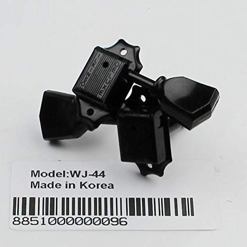 [AUSTRALIA] - Wilkinson Deluxe 3x3 Guitar Machine Heads WJ-44 – (3R + 3L) Vintage Tuning Key Pegs Tuners Replacement for Gibson Les Paul SG Epiphone Style Electric or Acoustic Guitars (Black) Black 