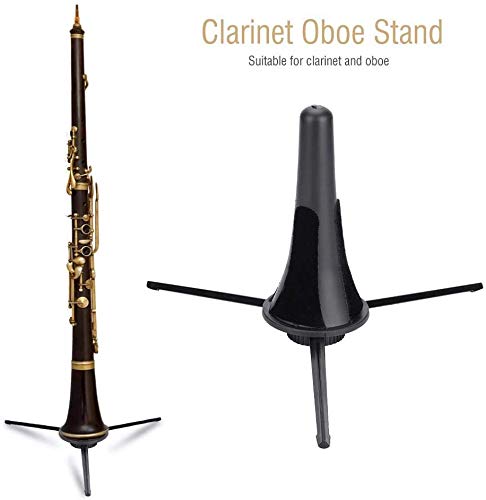 Portable Foldable ABS Trumpet Clarinet Oboe Stand Holder Metal Tripod Holder Stand Fits Inside Bell Black