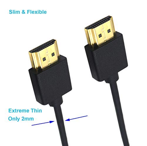 Duttek HDMI to HDMI Cable, Extreme Thin HDMI Male to Male Extender Cable for 3D and 4K Ultra HD TV Stick HDMI 2.0 Cord Extension Converter(HDMI Extender) (60cm/2 feet) 60cm/2 feet