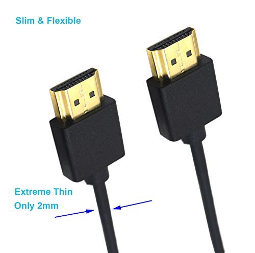 Duttek HDMI to HDMI Cable, Extreme Thin HDMI Male to Male Extender Cable for 3D and 4K Ultra HD TV Stick HDMI 2.0 Cord Extension Converter(HDMI Extender) (1M/3 feet) 1M/3 feet