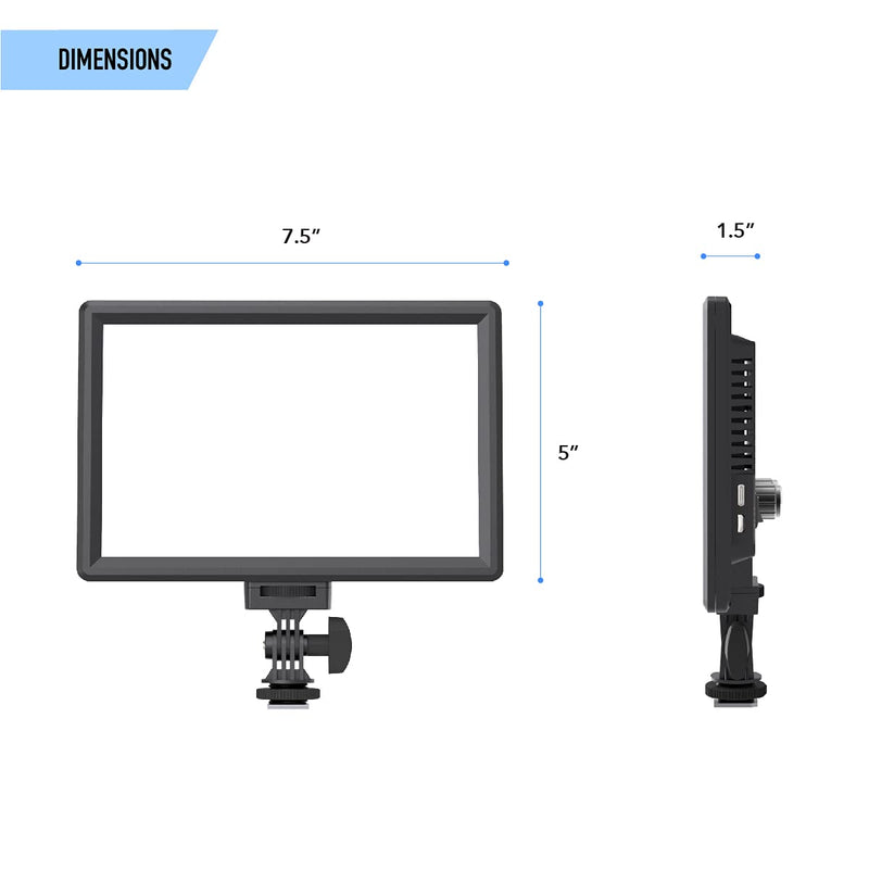 DigiPower Ultra-Slim 120 LED Soft Video Light | (15W) with LCD Display, Dimmable Brightness & Adjustable Color Temperatures, | Compatible with DSLR & Mirrorless Cameras