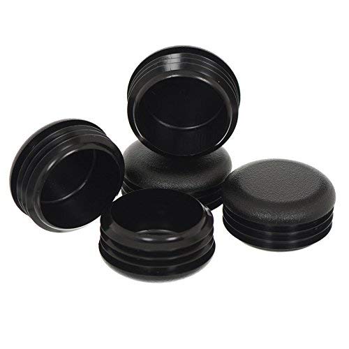(Pack of 5) 2-1/2" Round Cap Plugs (14-18G 2.34"-2.40" ID - 2.5 Inch OD) Black Plastic End Caps | Fitness Eqpt End Caps | Fencing Post Inserts | Furniture Legs Finishing Slides. by SBD