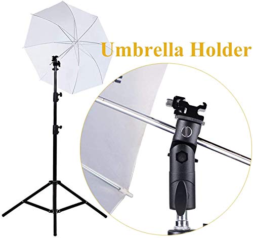 Camera Speedlite Mount Stand Flash Stand Bracket Umbrella Mount Holder Shoe Mount Compatible with Nikon Pentax Olympus Nissin Metz and Other Speedlite Flashes E Type-2 Pack