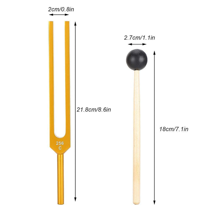 C256 Tuning Fork Aluminum Alloy Tuning Fork with Hammer and Storage Bag, Standard Hearing Healing Musical Instrument Piano Tuning Kit