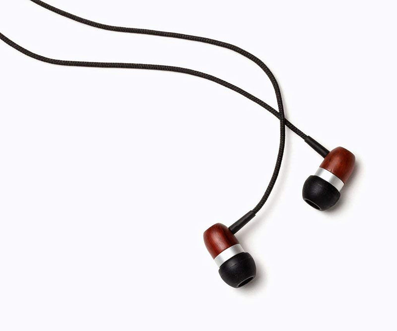 Symphonized GLXY Premium Genuine Wood in-Ear Noise-isolating Headphones with Mic and Nylon Cable (Cherry) Cherry