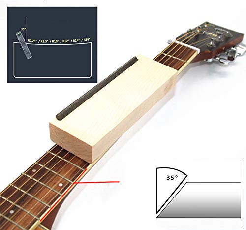 Liyafy Guitar Fret File Curved Surfaces Design Sanding Leveling File Luthier Tool 35 Degree Fret Bevel