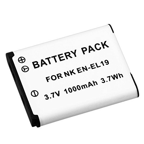 Insten 1000mAh ENEL19 Replacement Battery Pack Li-Ion EN-EL19 Battery for Nikon Coolpix S32 S100 S2500 S2800 S3100 S3300 S4100 S4300 S5200 S6500 S6600 S6800 S100 S4400 S5300 S6700 S6900 S7000 W100