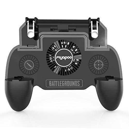 Fiyapoo Mobile Game Controller for PUBG/Fortnite, with Portable Power Bank Cooling Fan, Mobile Trigger Gaming Joysticks for 4.5-6.5inch Android iOS Phone【Upgraded Version 2000mAh】