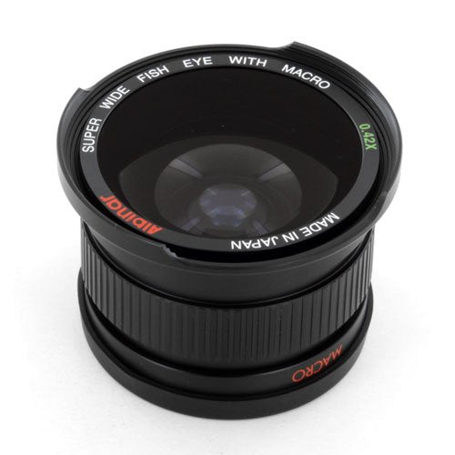 Albinar 0.42x 58mm Titanium Super Wide Angle Fisheye Lens with Macro - Black - Made in Japan