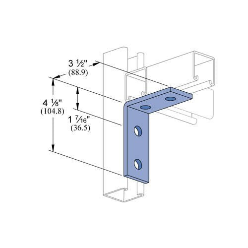 Genuine Unistrut P1325-EG 4 Hole 90 Degree Angle Connector Bracket for All 1-5/8" Strut Channel