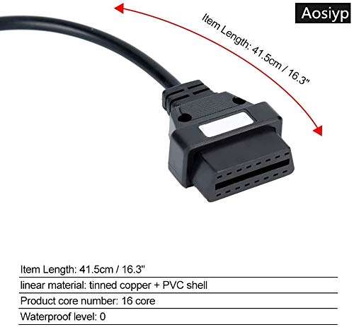 OBD2 to OBD1 GM Adapter,OBD1 12 Pins to OBD2 16 Pins Diagnostic Tool Connector Adapter Cable Replacement for GM