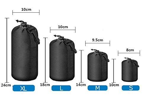 [AUSTRALIA] - Enterest Lens Pouch for DSLR Camera Lens Color in Black Neoprene Material Shockproof Thermal Insulation Elastic Waterproof Soft Easy to Carry for Travel (M) M 
