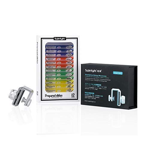[AUSTRALIA] - Supereyes Smartphone Microscope Camera Adapter for iPhone and Android | 75x Optical Zoom | Student Biological Compound Microscope with Sample Slides Kit With sample slide kit 