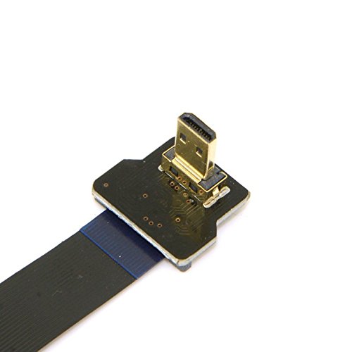 CY 20cm 90 Degree up Angled FPV Micro HDMI Male to HDMI Male FPC Flat Cable for GOPRO Multicopter Aerial Photography