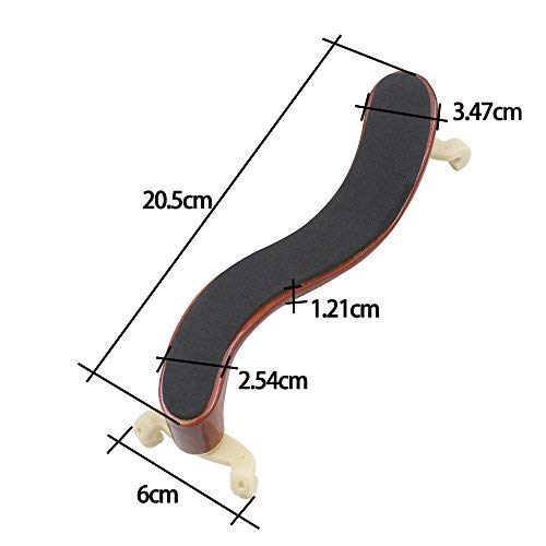 ammoon Violin Shoulder Rest Maple Wood for 3/4 4/4 Violin Fiddle with Cleaning Cloth, Collapsible and Height Adjustable Feet