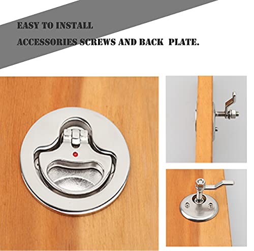 Boat Cam Latch 316 Stainless Steel Marine Boat Hatch Latchs Cam Hatch Pulls with Back Plate Pack of 2