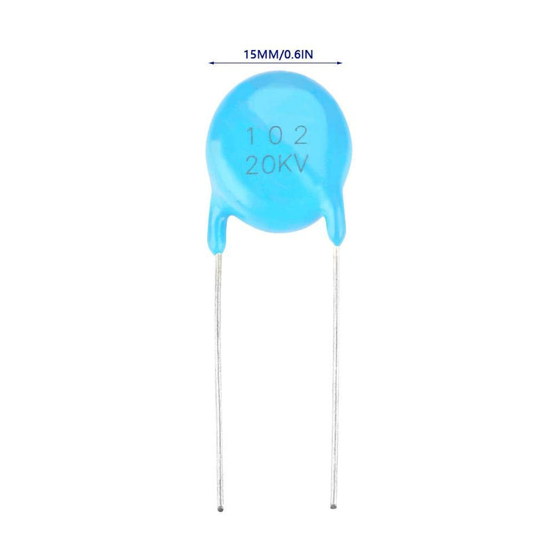 20pcs Ceramic Capacitors, 20KV 1nF 0.001uF 1000pF 102 High Voltage DIP Disc Ceramic Capacitors