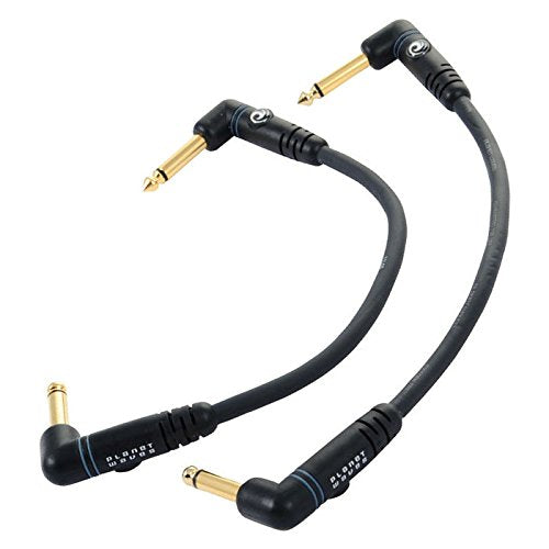 Planet Waves PW-PRA-205 Custom Series Right-Angled 6 inch Patch Cable (Pack of 2), Black 0.5 Feet (2-Pack) Right Angle