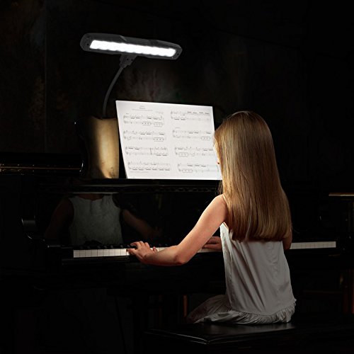 Kootek Music Stand Light, Clip On Piano Lights 10 LED Adjustable Neck Rechargeable USB Orchestra Light Book Lamp